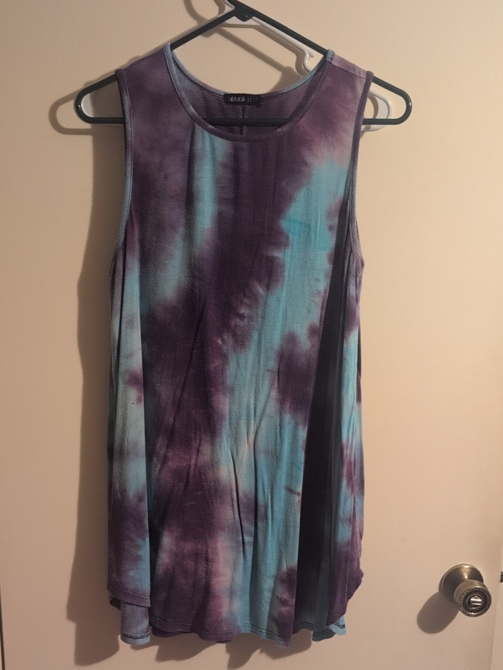 HEIMISH USA Purple & Teal Tie-Dye Sleeveless Shift Tank